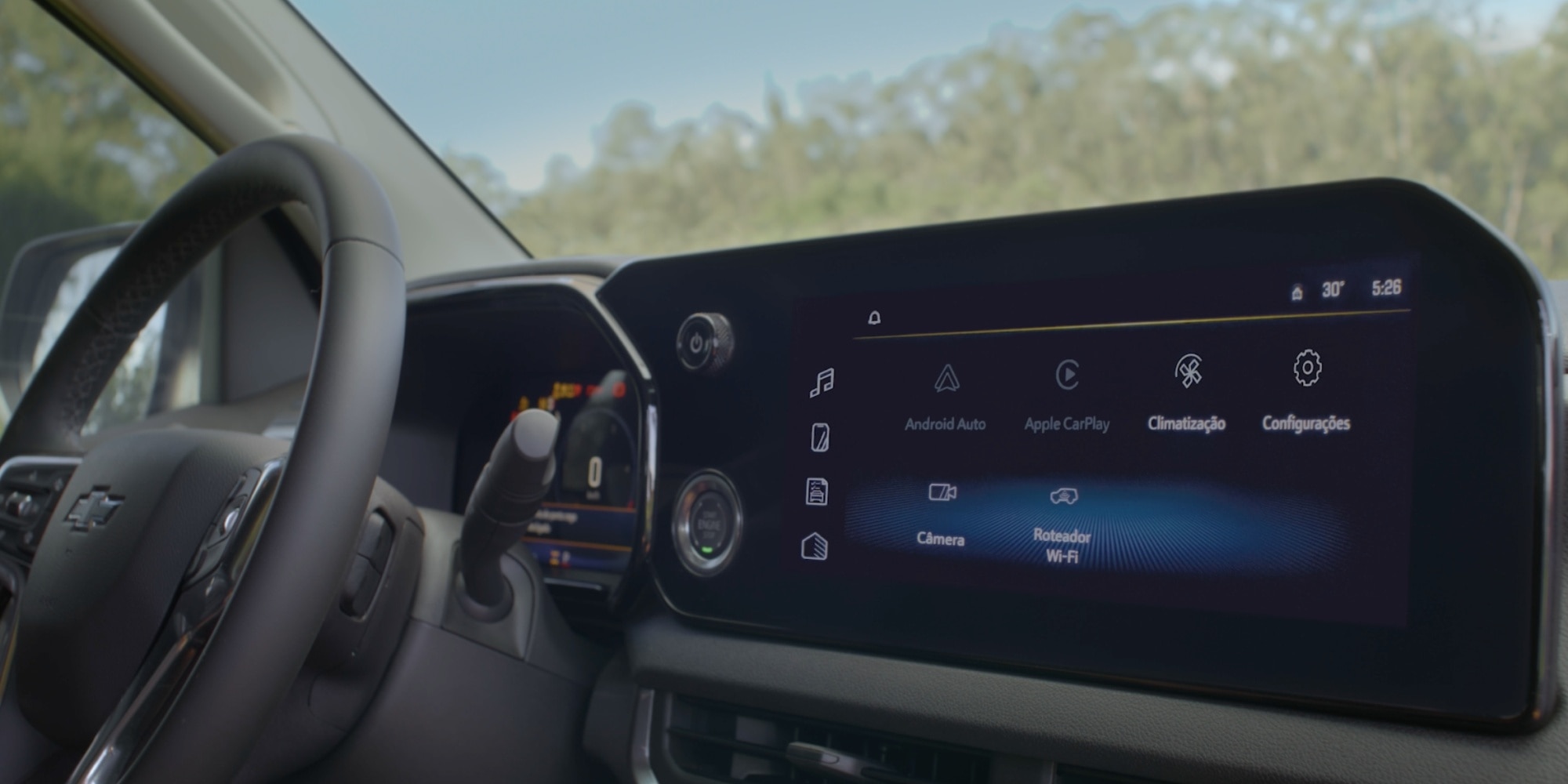 Volante y pantalla digital de la Chevrolet S10 Trail Boss
